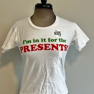 Kids White and Red Holiday Graphic T-Shirt